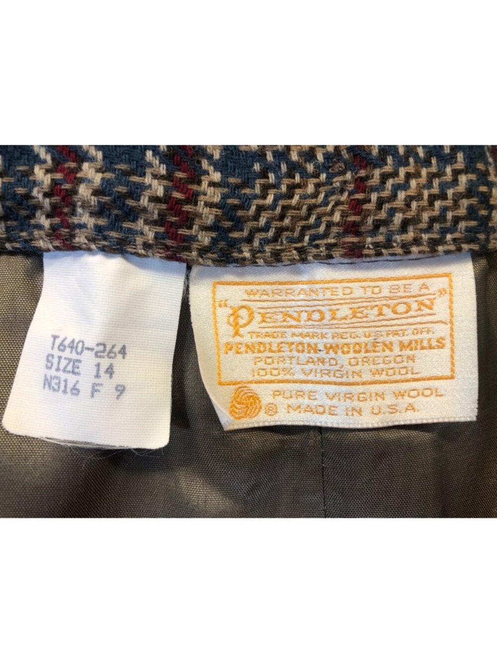 Vintage Pendleton Wool Plaid Midi Skirt Size 14 Dark Academia Classic Preppy - Picture 4 of 9